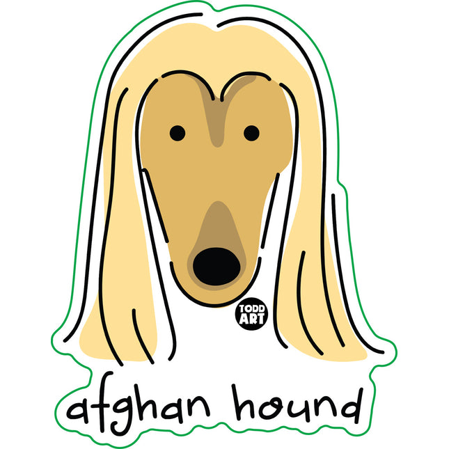 Dog Breeds Afghan Hound Vinyl Sticker