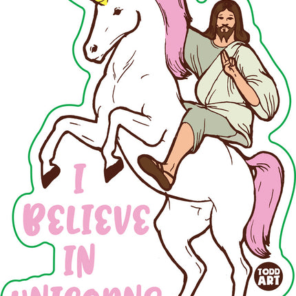 I Believe in Unicorns Jesus Vinyl Sticker