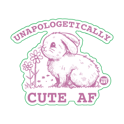 Unapologetically CUTE AF Bunny Vinyl Sticker