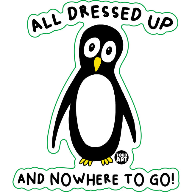 All Dressed Up Penguin Vinyl Sticker