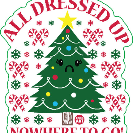 All Dressed Up Christmas Tree Vinyl Sticker