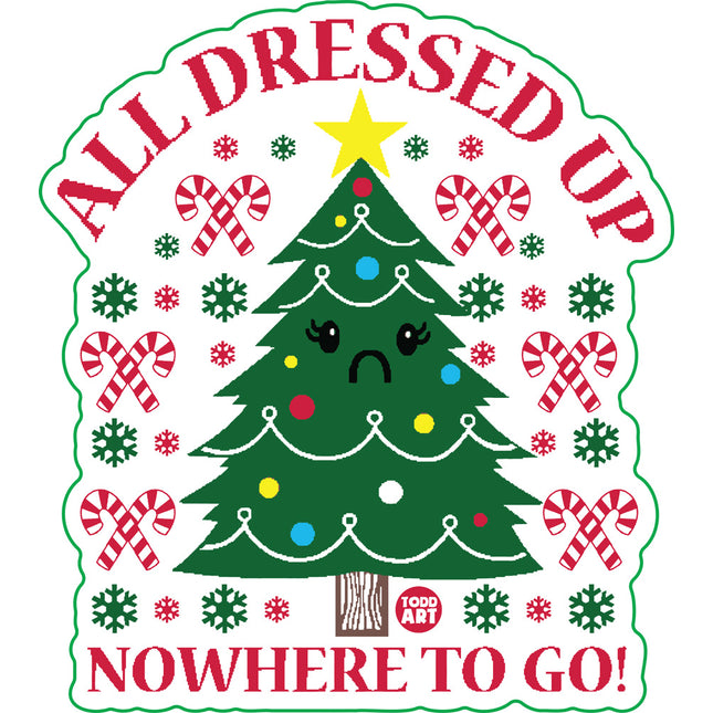 All Dressed Up Christmas Tree Vinyl Sticker
