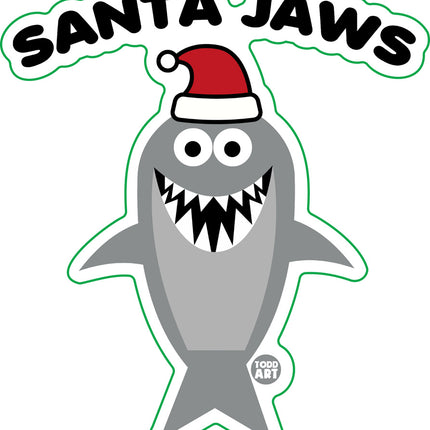 Santa Jaws Vinyl Sticker