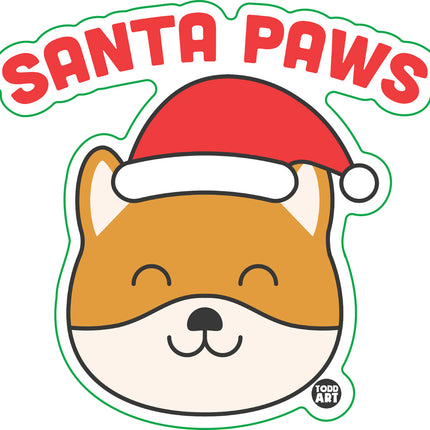 Santa Paws Dog Vinyl Sticker