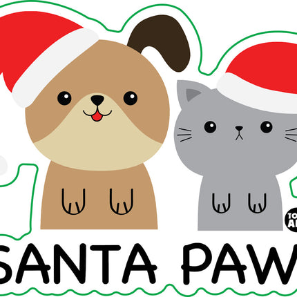 Santa Paws Dog and Cat Vinyl Sticker