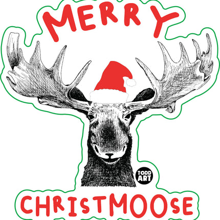 Merry Christmoose Vinyl Sticker