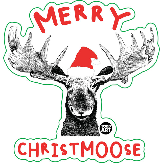 Merry Christmoose Vinyl Sticker