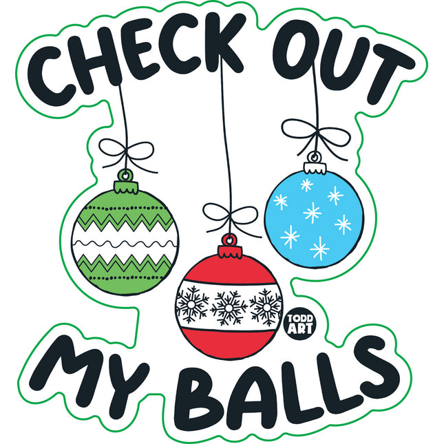 Check Out My Balls Xmas Vinyl Sticker