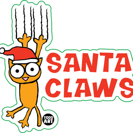 Santa Claws Cat Vinyl Sticker