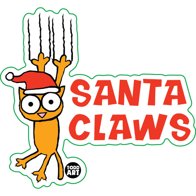 Santa Claws Cat Vinyl Sticker