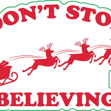 Don't Stop Believing Santa Sleigh Vinyl Sticker