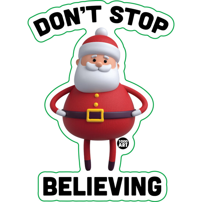 Don't Stop Believing Santa Vinyl Sticker