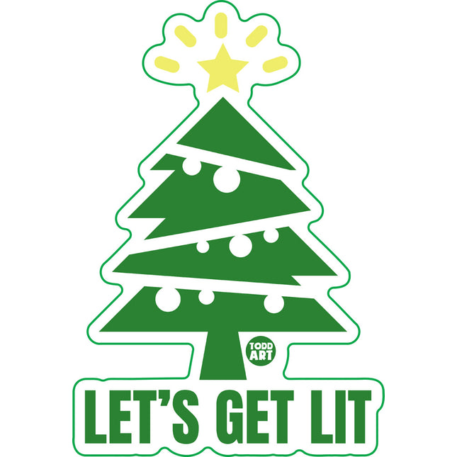 Let's Get Lit Christmas Tree Vinyl Sticker