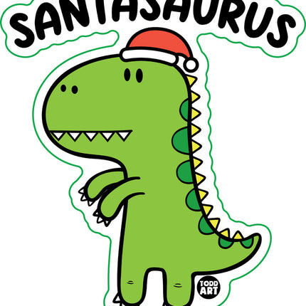 Santasaurus Dinosaur Vinyl Sticker