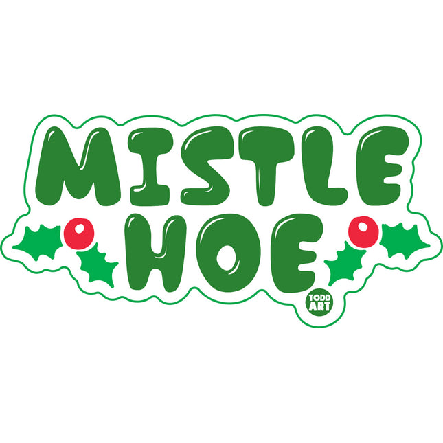 Mistle Hoe Christmas Vinyl Sticker